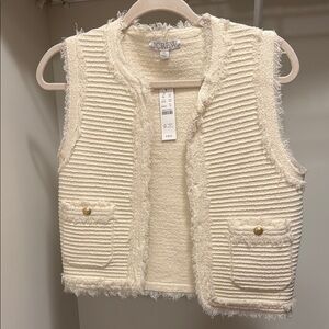 J.Crew Cream Textured Vest